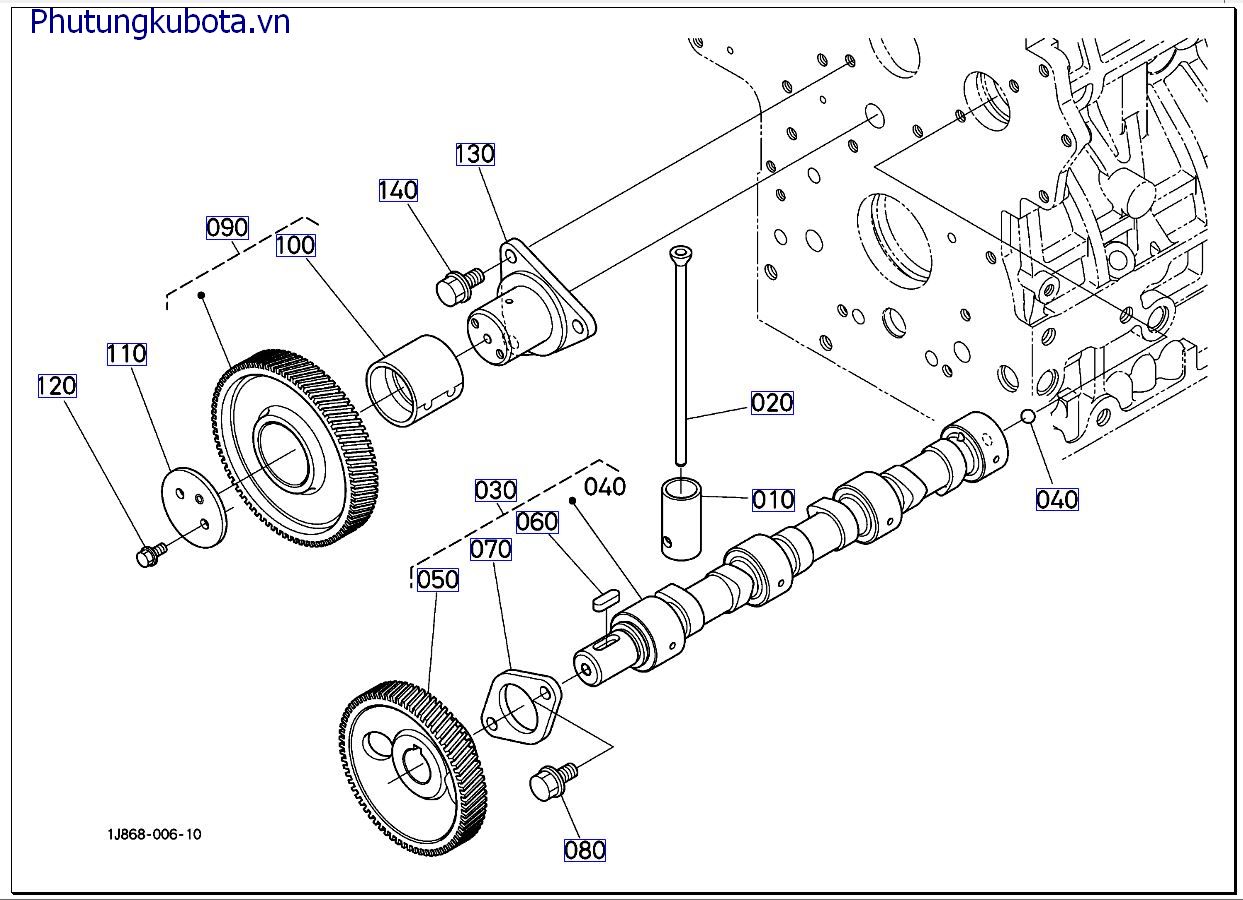 Trục cam và trục bánh răng 